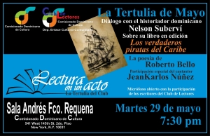 Celebrarán tertulia ‘Lectura en un acto’ de mayo del Club de Lectores del Comisionado Dominicano de Cultura